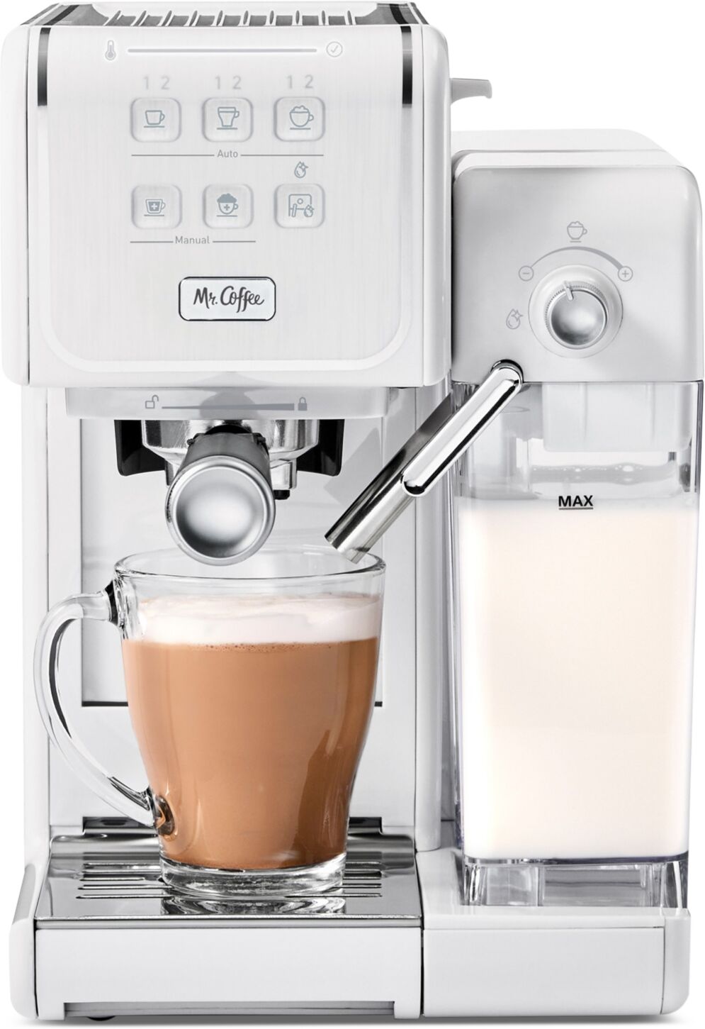 Mr. Coffee One-Touch CoffeeHouse+ Espresso, Cappuccino, and Latte Maker - White