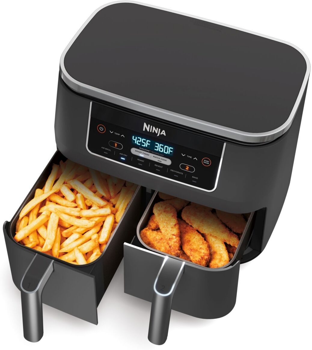 Ninja Foodi DZ201 6-in-1 8 Qt. 2-Basket Air Fryer with DualZone Technology - Black