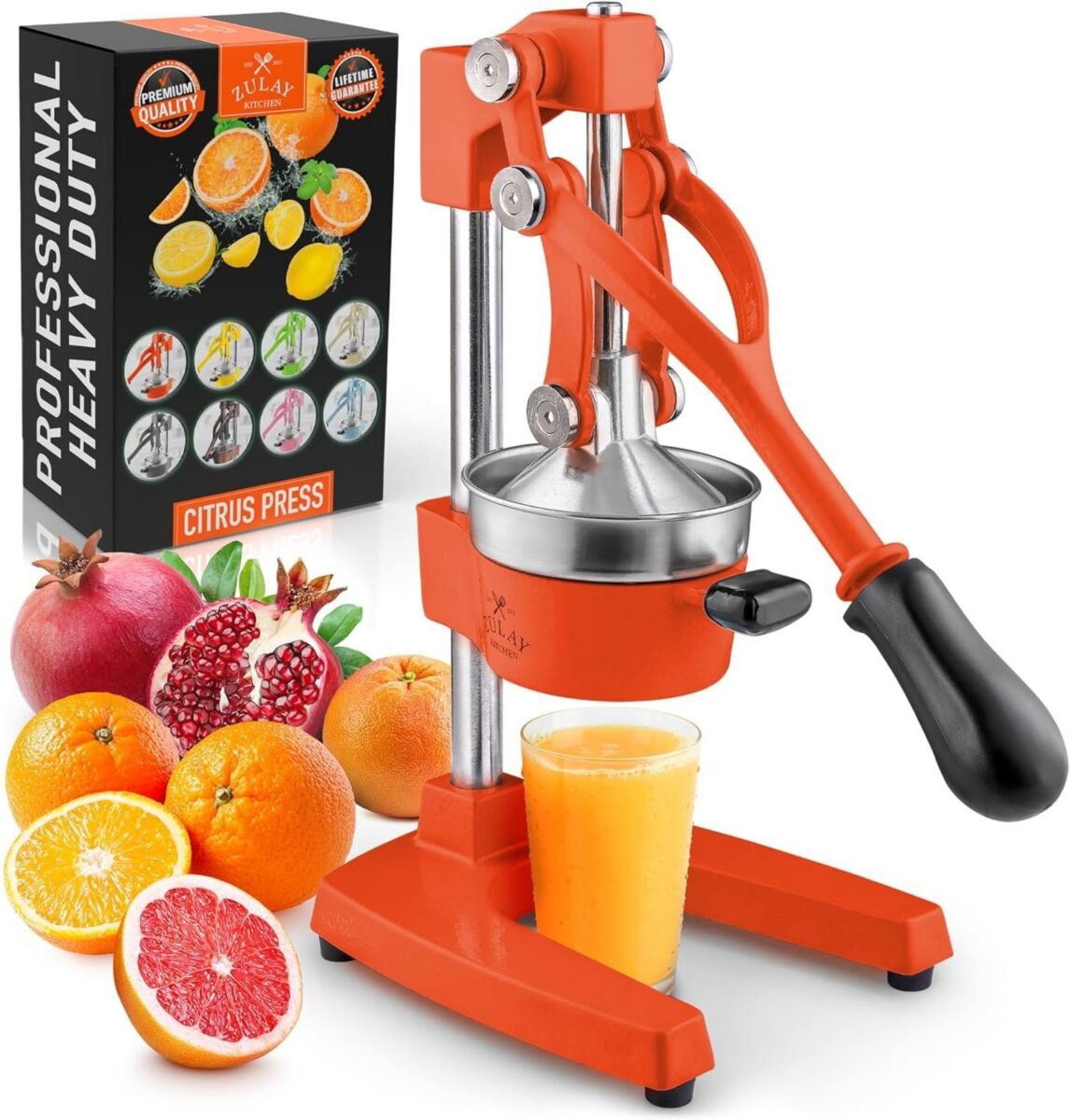 Zulay Kitchen Professional Heavy Duty Citrus Juicer - Orange