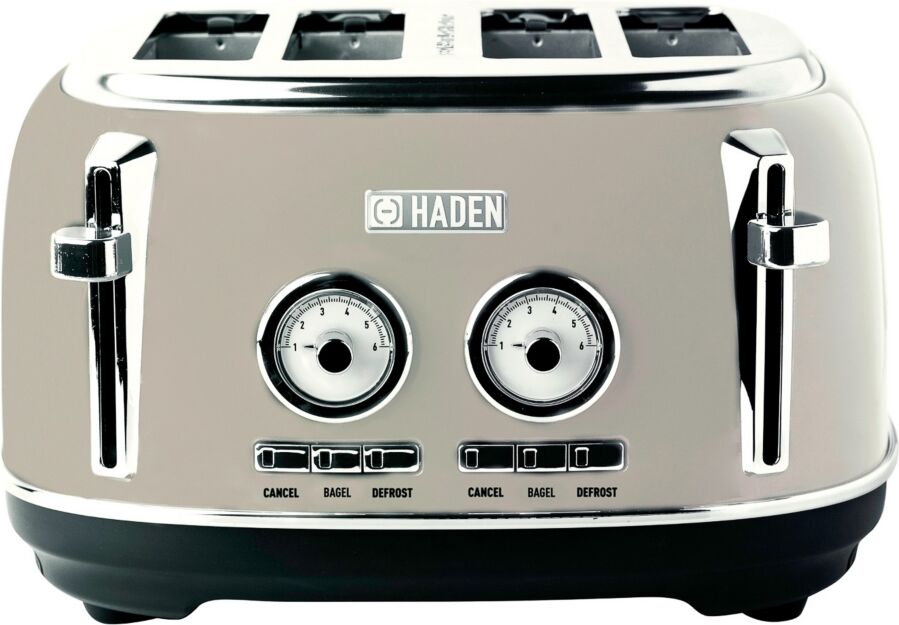 Haden Dorset 4-Slice Toaster with Browning Control, Cancel, Reheat and Defrost Settings - 75039 - Putty Beige