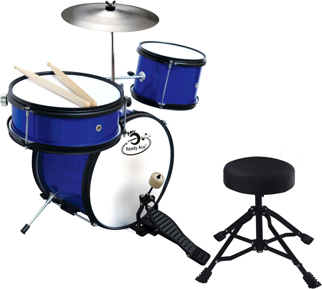 Ready Ace 5 Piece Junior Professional Drum Set - Blue