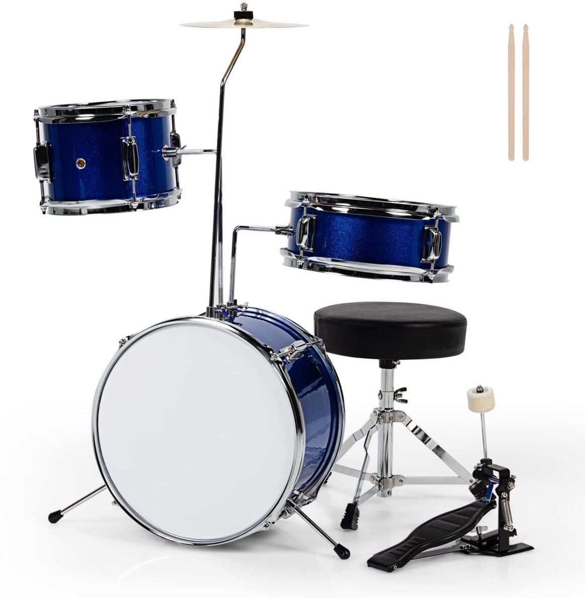 Sugift 5 Pieces Junior Drum Set with 5 Drums - Blue