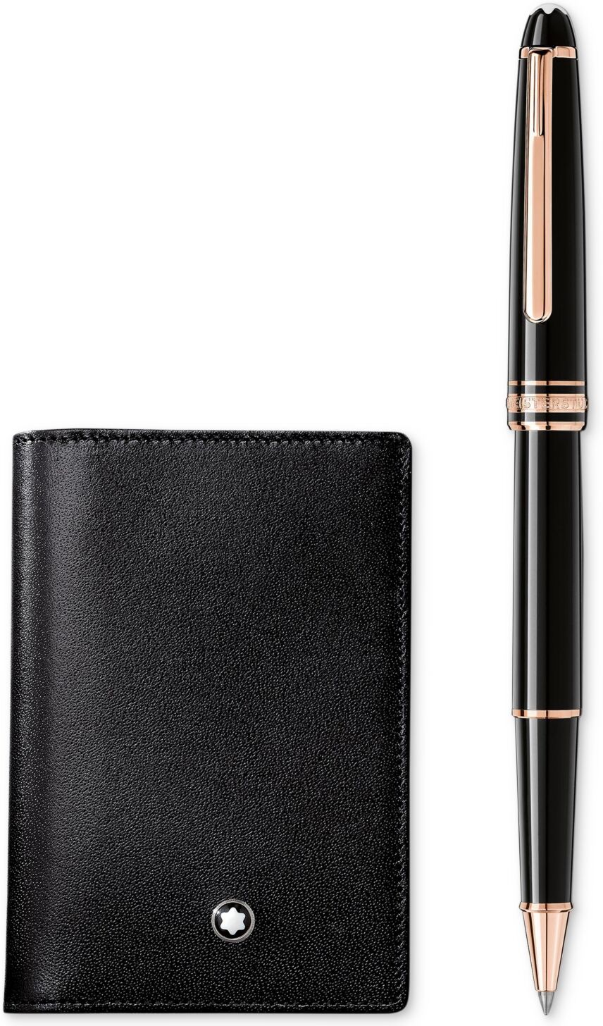 Montblanc Meisterstuck Classique Rollerball Pen & Business Card Holder Set - Black