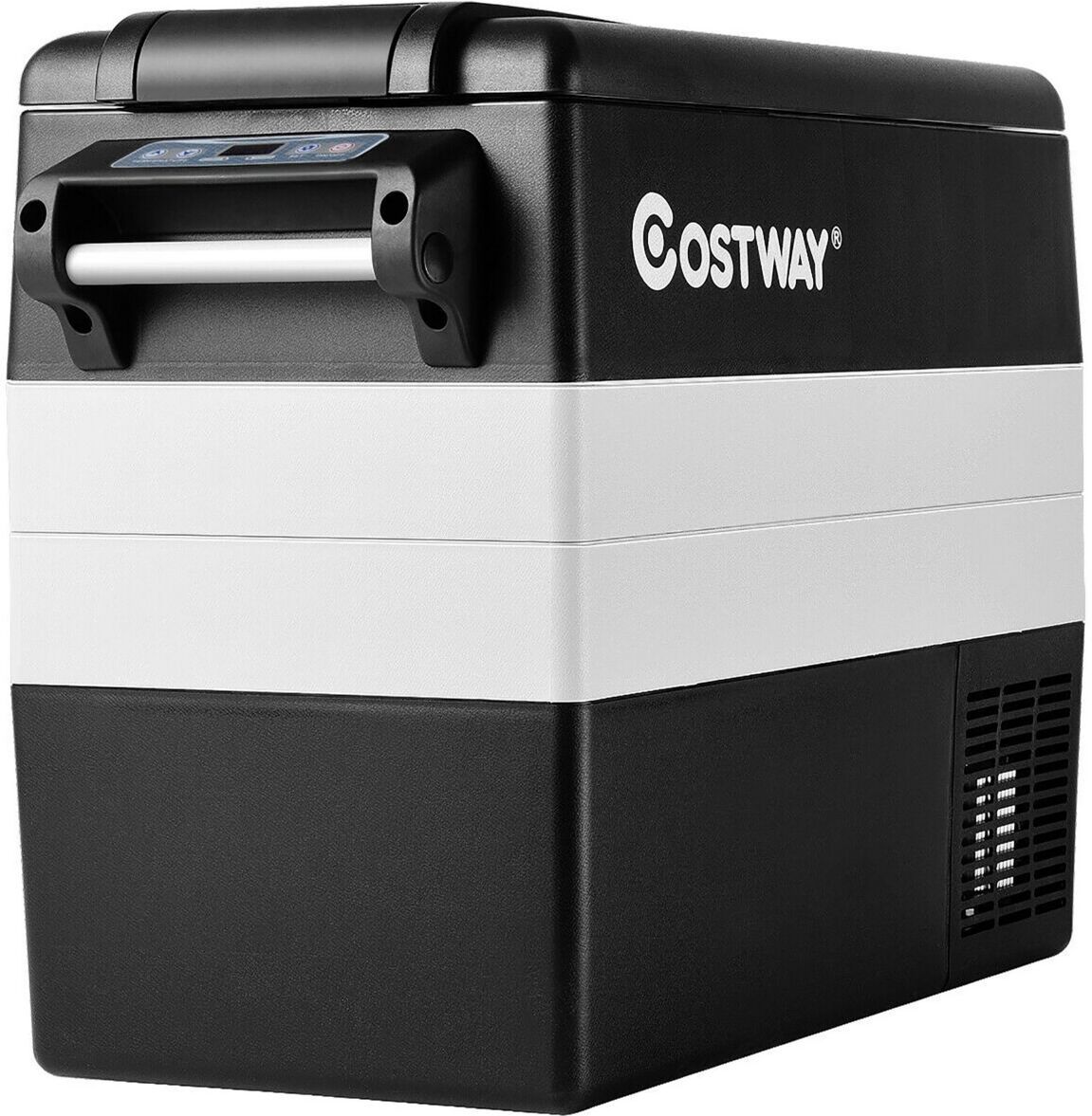 Costway 55 Quarts Portable Refrigerator Electric Car Cooler Compressor Freezer Camping - Silver