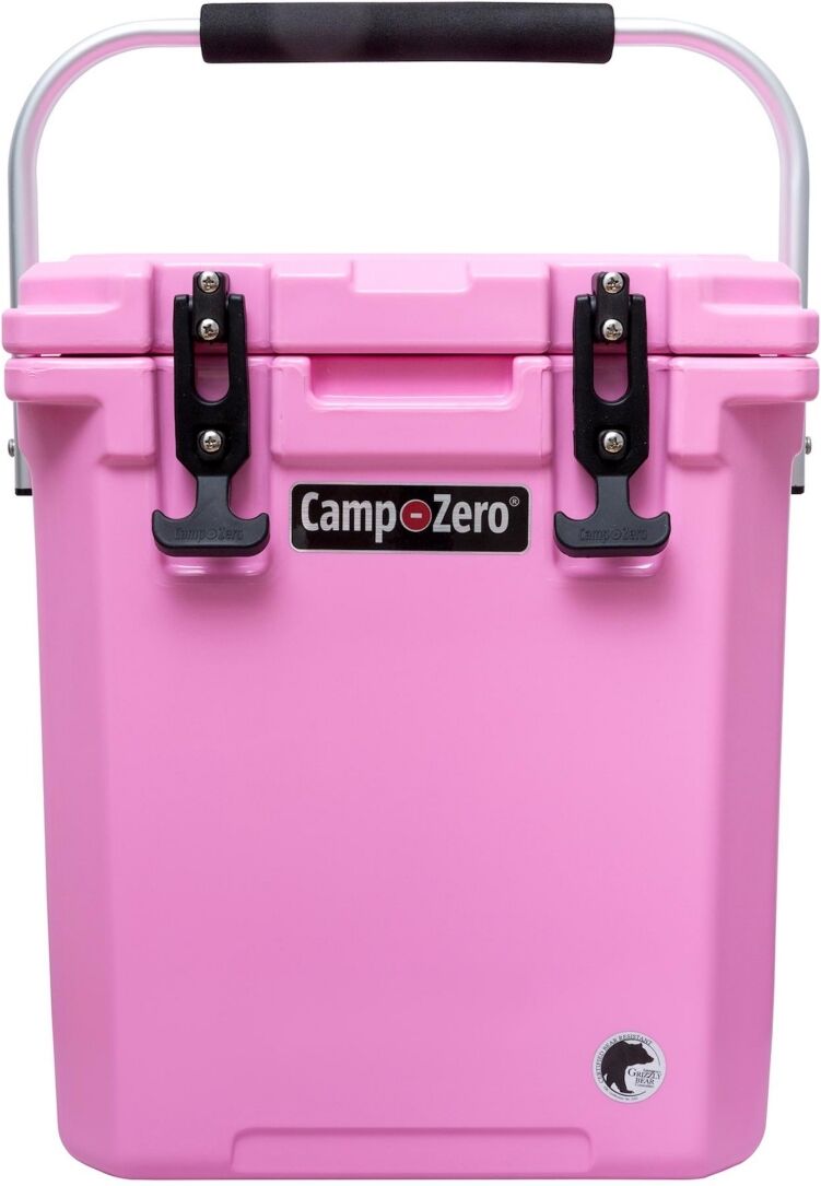 Camp-zero 16 Tall   16.9 Qt. Premium Cooler with 2 Molded-In Cup Holders and Folding Aluminum Comfort Grip Handle   Sky Blue - Pink