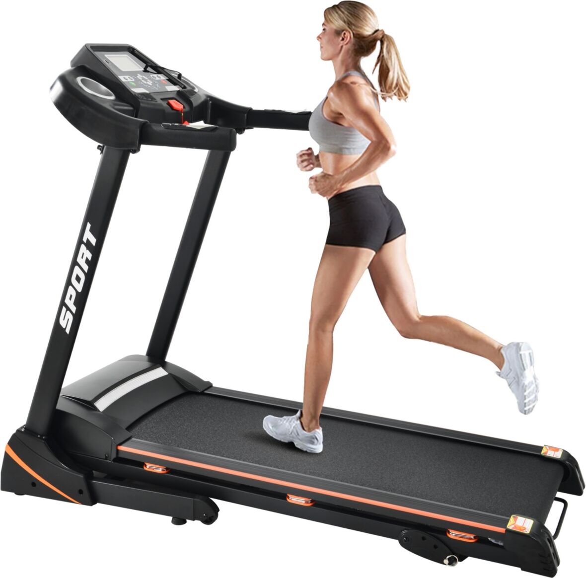 Simplie Fun Folding Electric 3.5HP Treadmill With Incline Medium Running Machine Motorised Lcd Gym 330lbs Folding Treadmill Electric Motorized Power 1