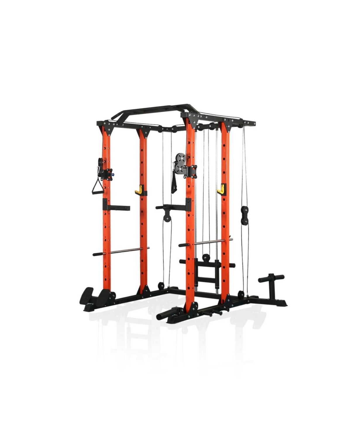 Simplie Fun Power cage with Lat PullDown and Weight Storage Rack Optional Weight Bench, 1400 lb Capacity Power Rack for Home and Garage Gyms, Multiple Accessory S