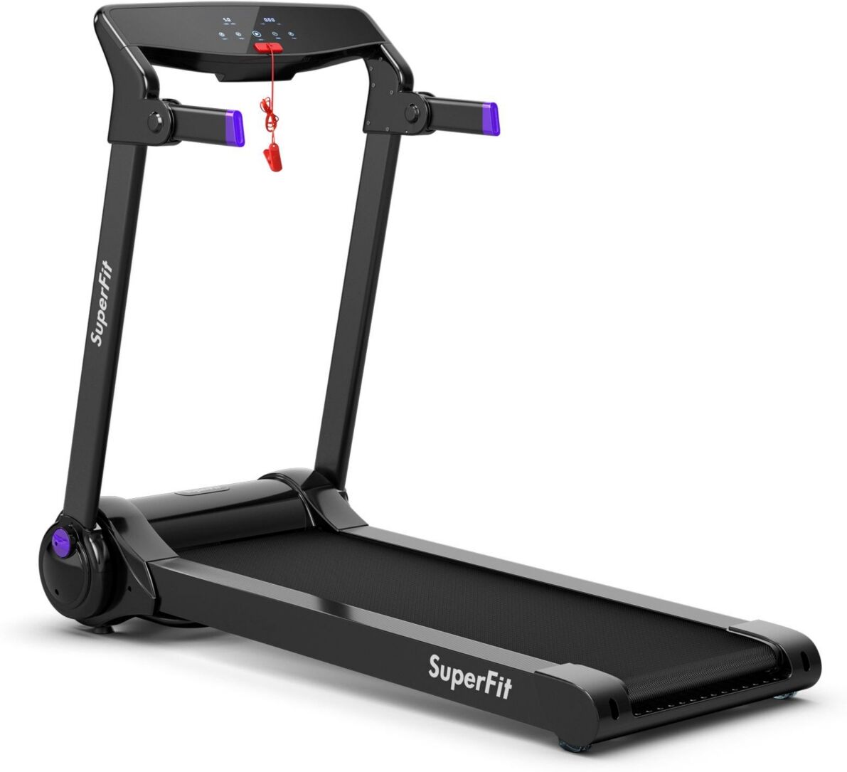 Costway 3HP Folding Electric Treadmill Running Machine w/ Speaker - Purple