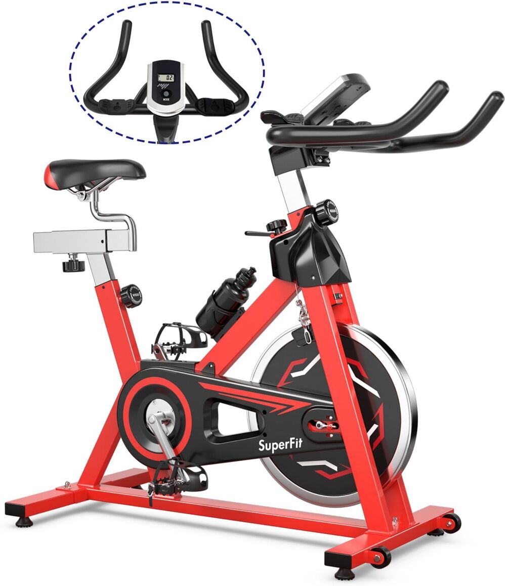 Costway Stationary Indoor Fitness Cycling Bike - Red