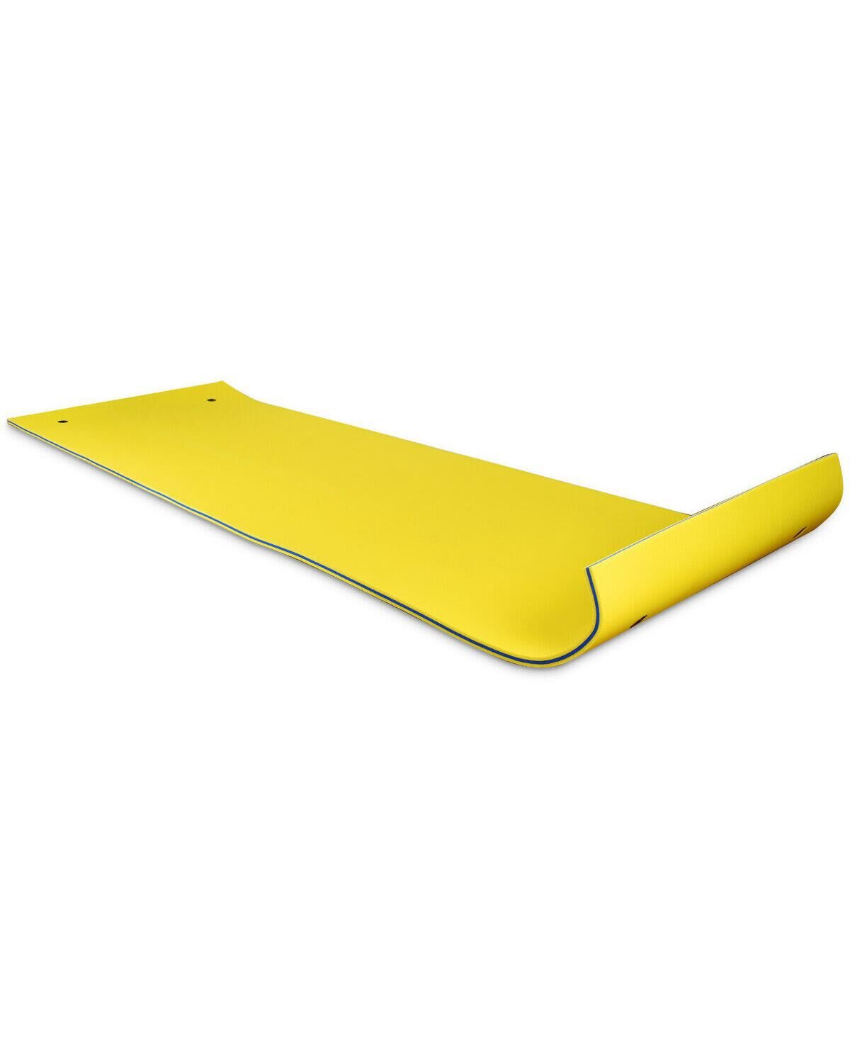 Costway 3 Layer Floating Water Pad Foam Mat Water Recreation Relaxing Tear-resistant 18' x 6' - Yellow