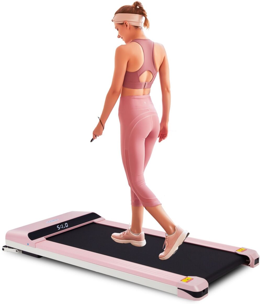 Simplie Fun Portable Treadmill Under Desk Walking Pad Flat Slim Treadmill with Led Display & Sport App, Running Machine for Apartment and Small Space