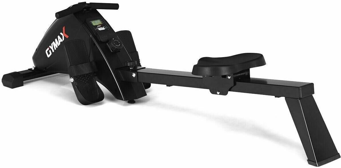 Sugift Foldable Quiet Operated Fitness Rowing Machine with 10 Level Adjustable Resistance - Black