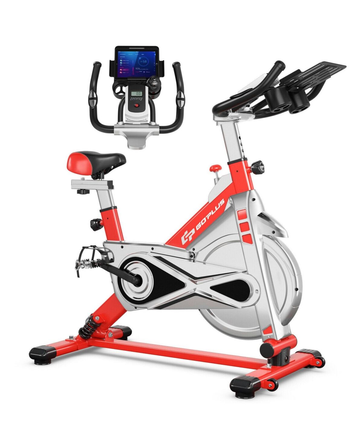 Costway Indoor Stationary Exercise Cycle Bike Bicycle Workout - Red