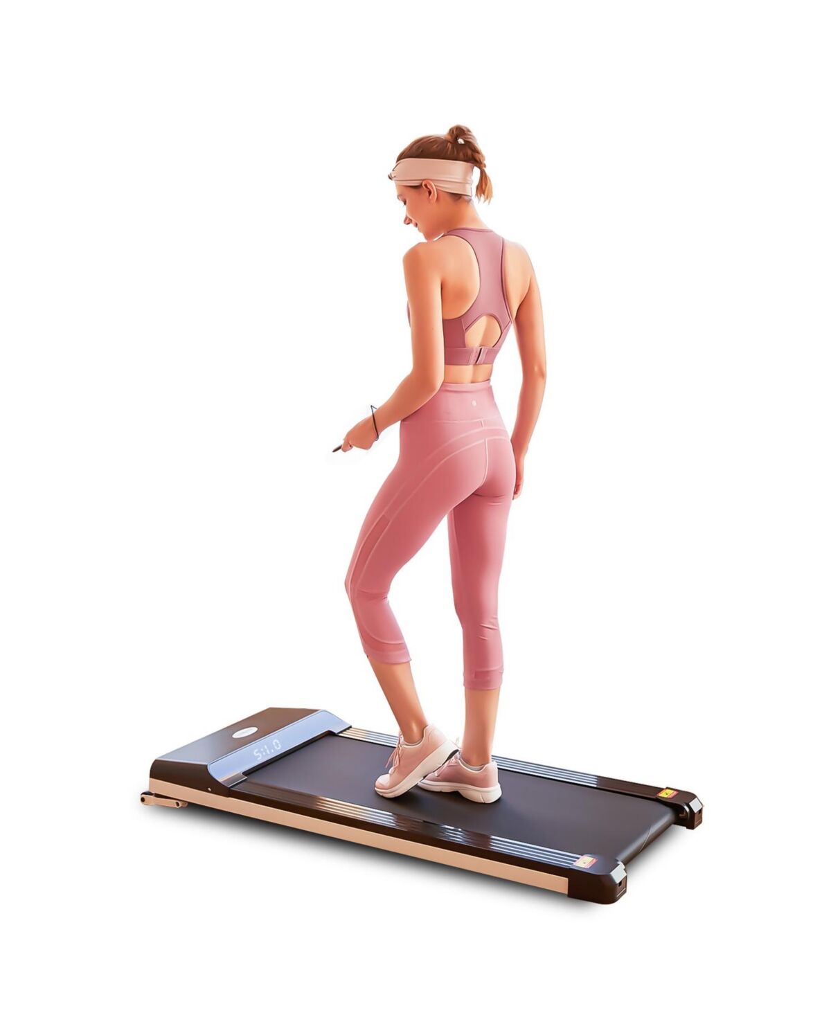 Simplie Fun Portable Treadmill Under Desk Walking Pad Flat Slim Treadmill with Led Display & Sport App, Running Machine for Apartment and Small Space