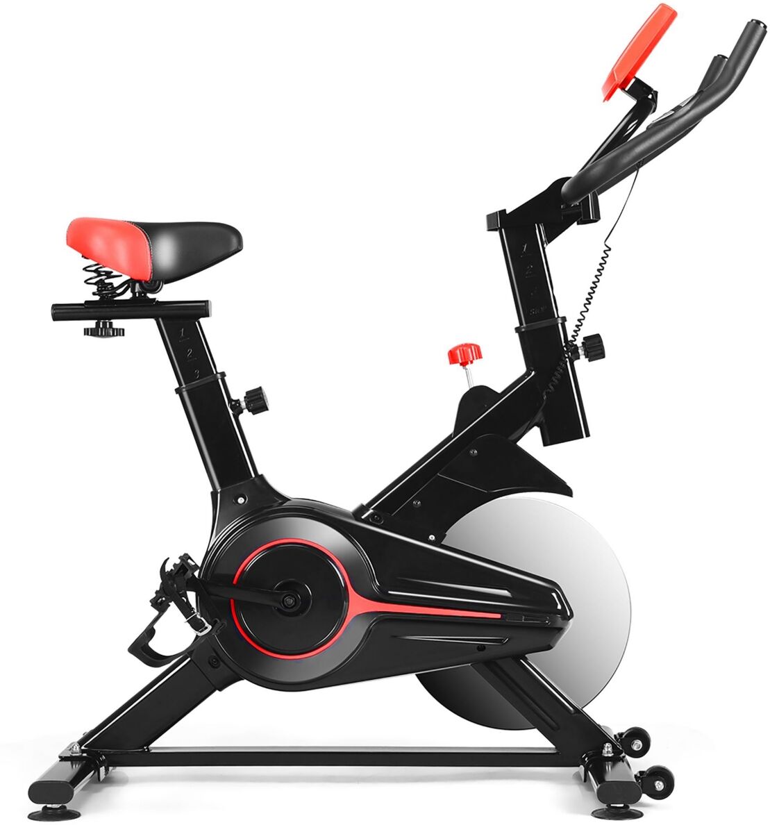 Costway Indoor Exercise Bike Fitness Cardio W/4-way Adjustable Seat - Black