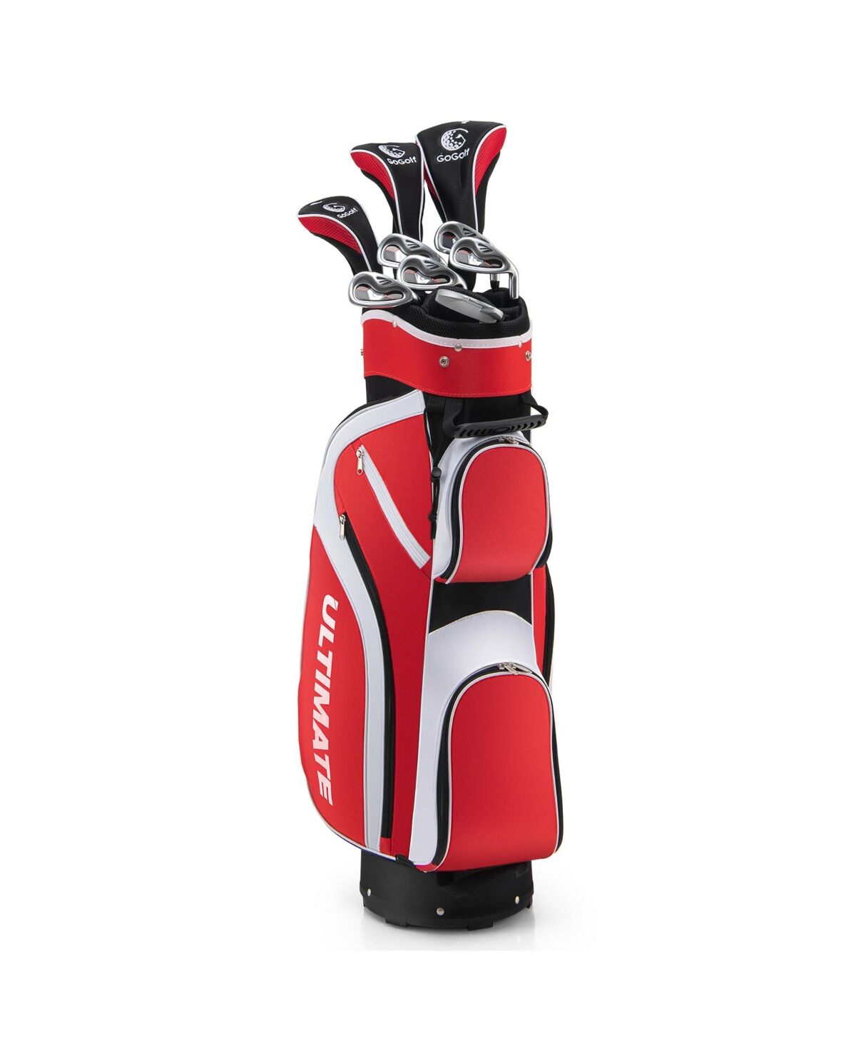 Costway Ladies Womens Complete Golf Clubs Set 10 Pieces Includes Alloy Driver - Red