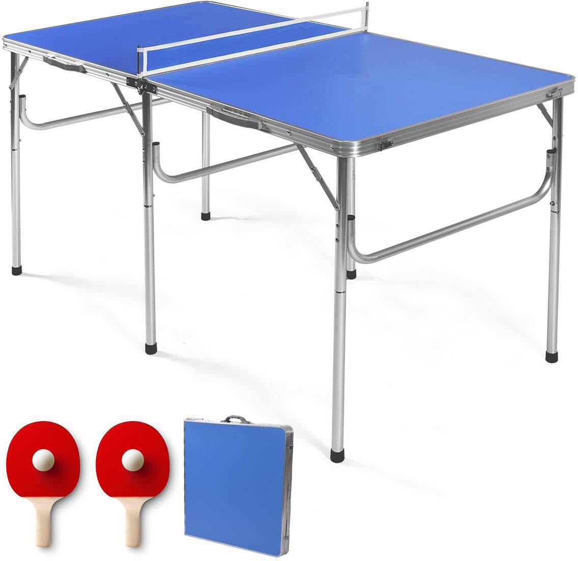 Costway 60'' Portable Table Tennis Ping Pong Folding Table - Blue