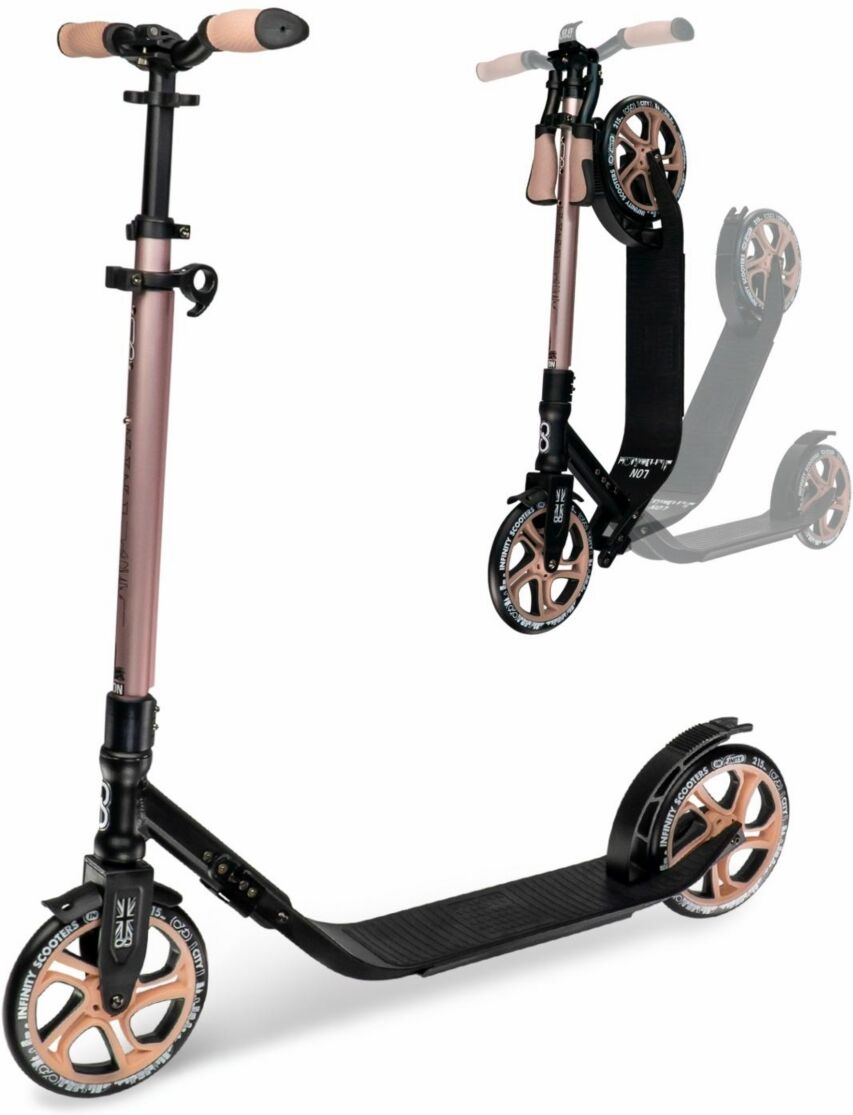 Crazy Skates London Foldable Kick Scooter - Great Scooters For Teens And Adults - Rose Gold-tone