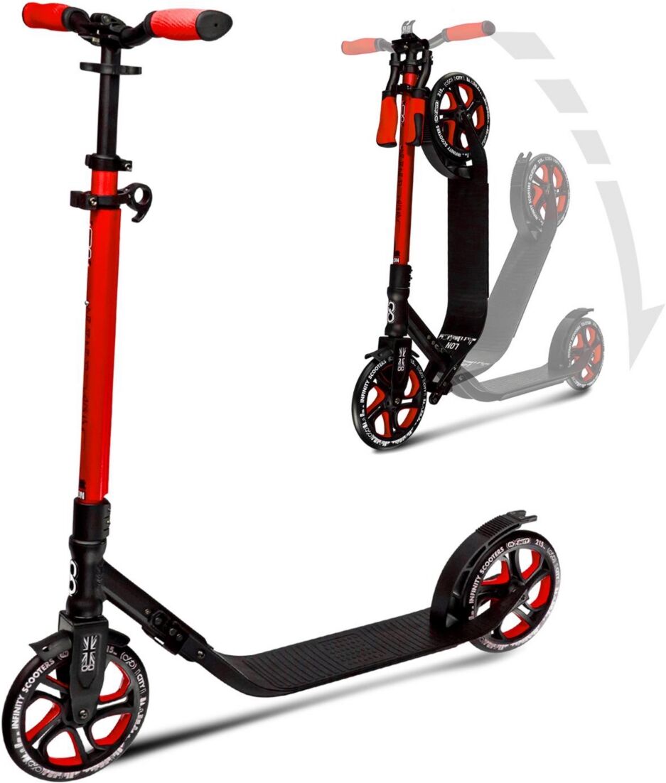 Crazy Skates London Foldable Kick Scooter - Great Scooters For Teens And Adults - Red