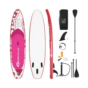 Costway 10.5' Inflatable Stand Up Paddle Board Sup Surfboard - Pink
