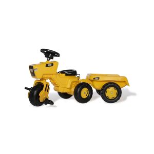 Rolly Toys Cat 3 Wheel Trike Pedal Tractor with Removable Hauling Trailer - Yellow