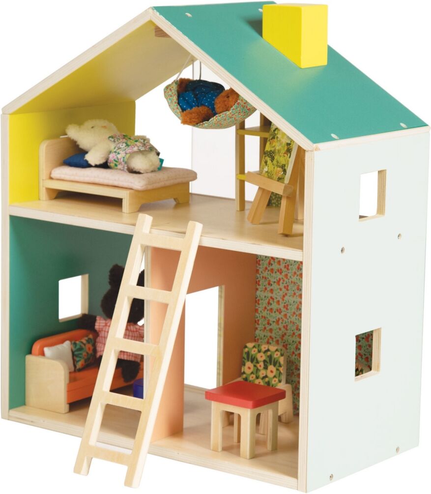 Manhattan Toy Company Little Nook 19-Piece Wooden Playhouse with Loft - Multicolor