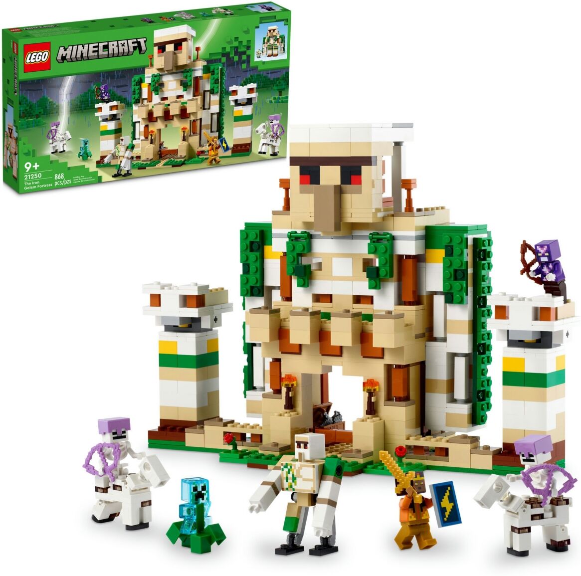 Lego Minecraft 21250 The Iron Golem Fortress Toy Building Set - Multicolor