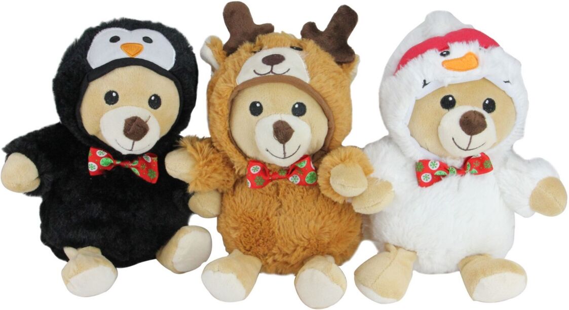 Northlight Set of 3 Plush Teddy Bear Stuffed Animal Figures in Christmas Costumes 8