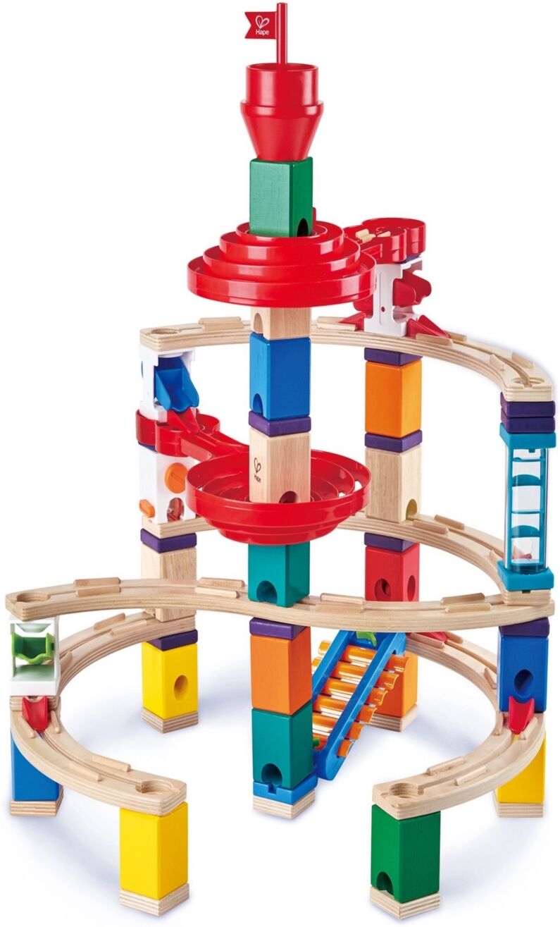 Hape Super Spiral Quadrilla Marble Run Construction - Multi