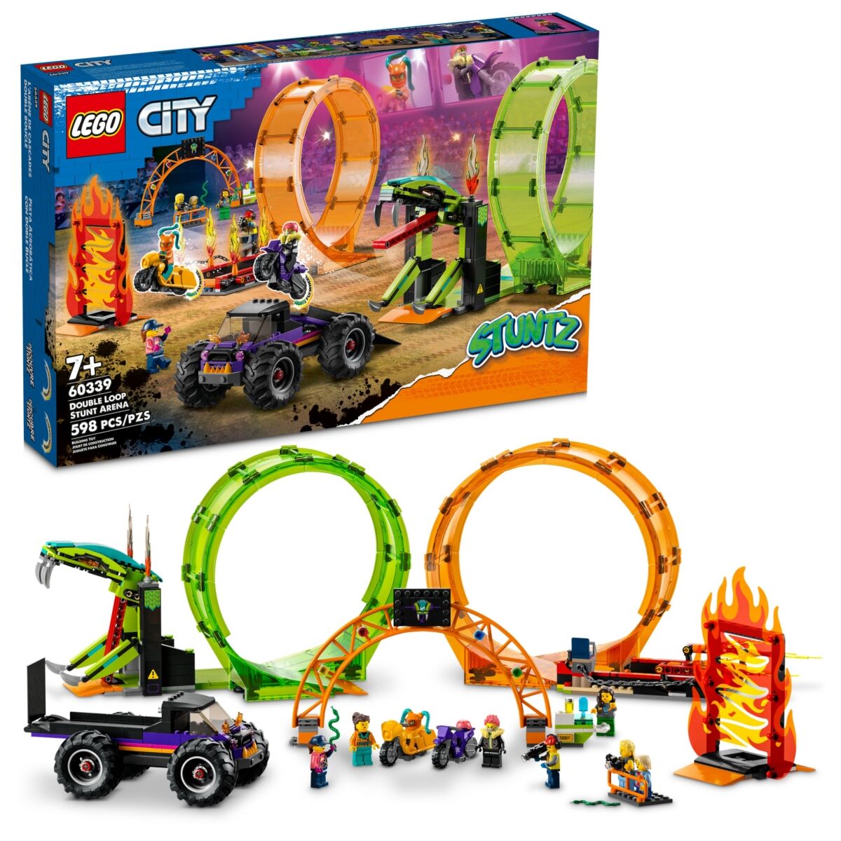 Lego City Double Loop Stunt Arena, 598 Pieces