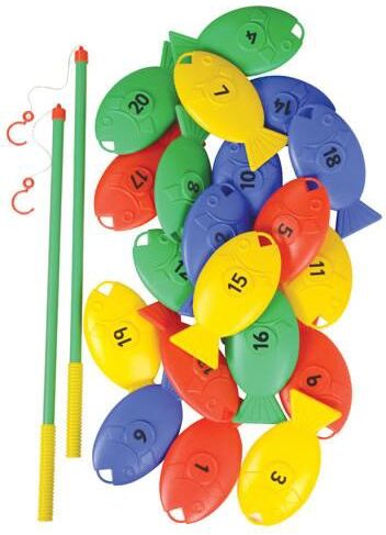 Polydron Giant Fishing Toy Set With Numbers 1 - 20 - 23 Pieces - Multicolored