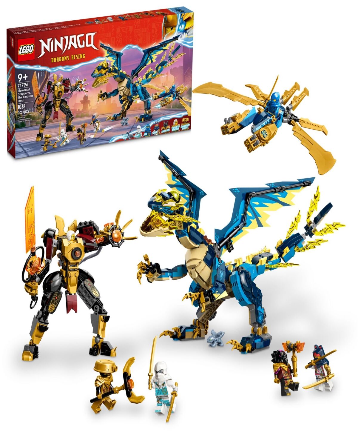 Lego Ninjago 71796 Elemental Dragon vs. The Empress Mech Toy Building Set - Multicolor