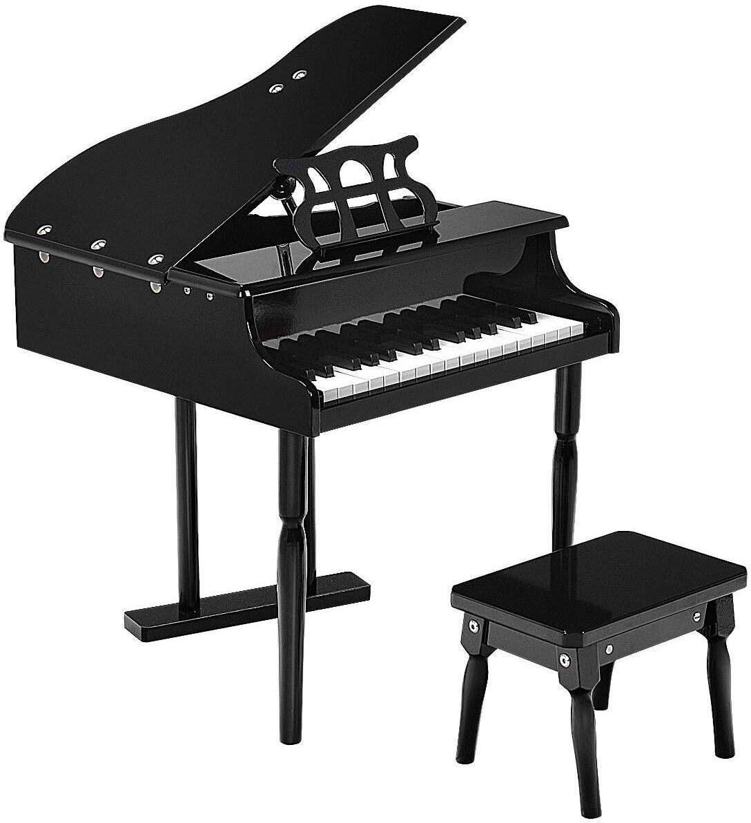 Costway 30 key Toy Grand Baby Piano w/ Kids Bench Wood - Black