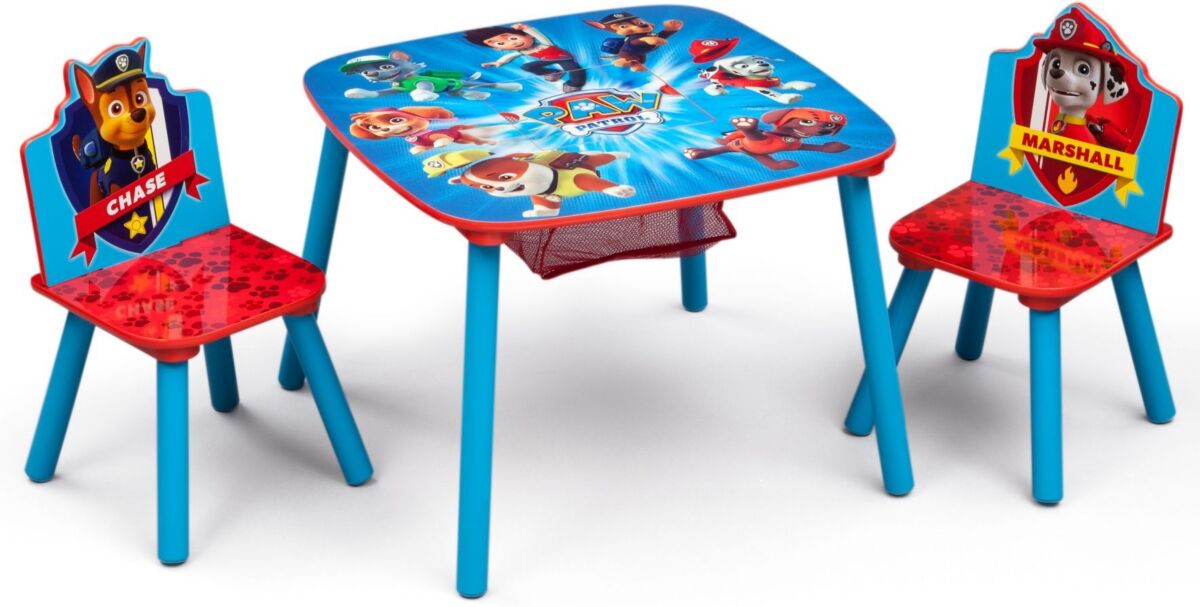 Delta Children Nick Jr. Paw Patrol Kids Storage Table and Set, 3 Piece - Blue