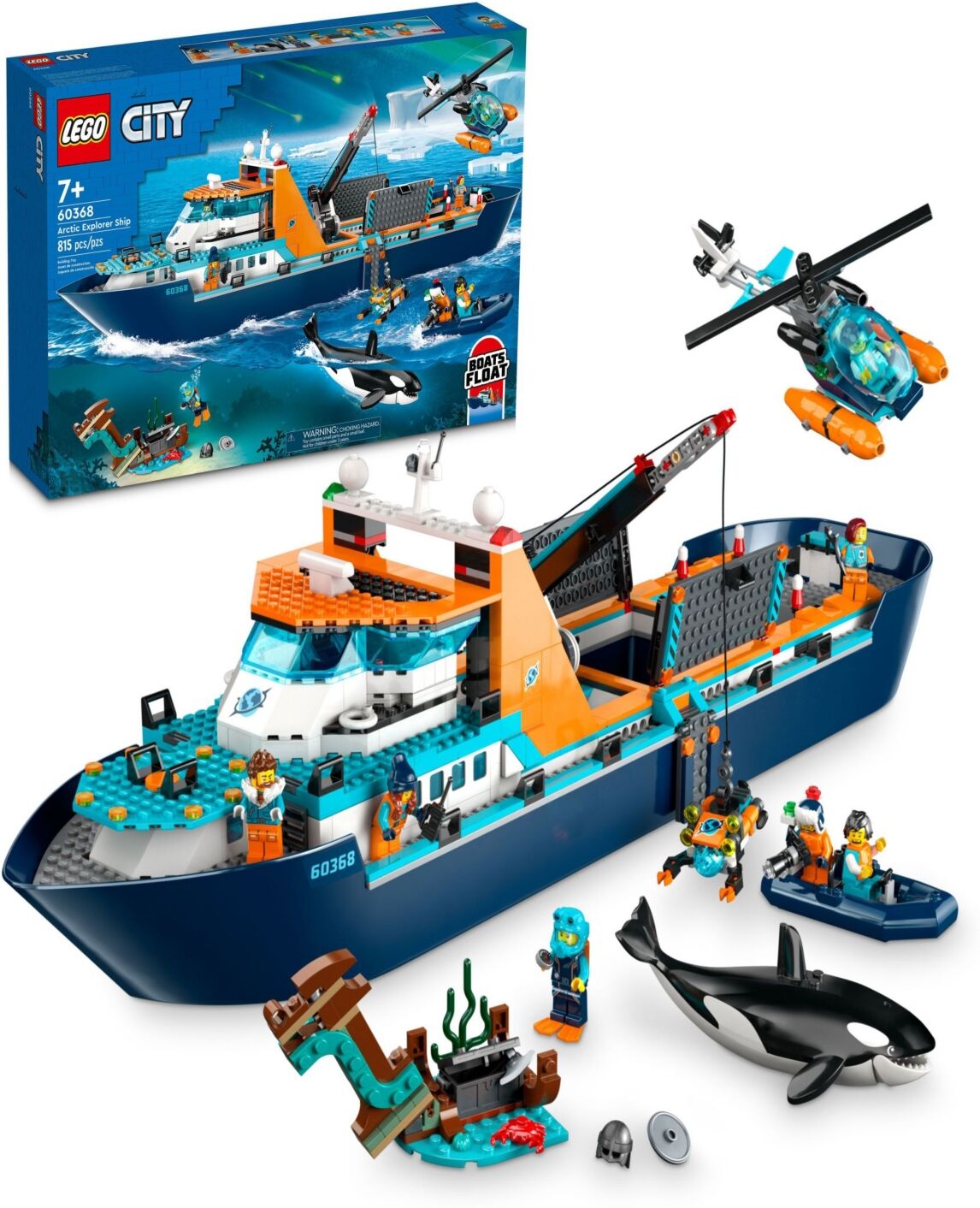 Lego City 60368 Exploration Arctic Explorer Ship Toy Floating Boat Building Set - Multicolor