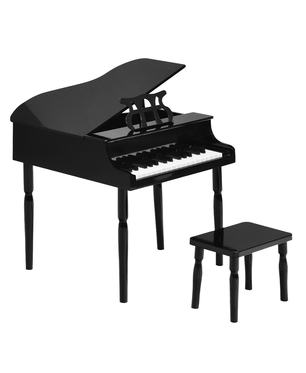 Costway 30-Key Classic Baby Grand Piano Toddler Toy Wood w/ Bench & Music Rack - Black