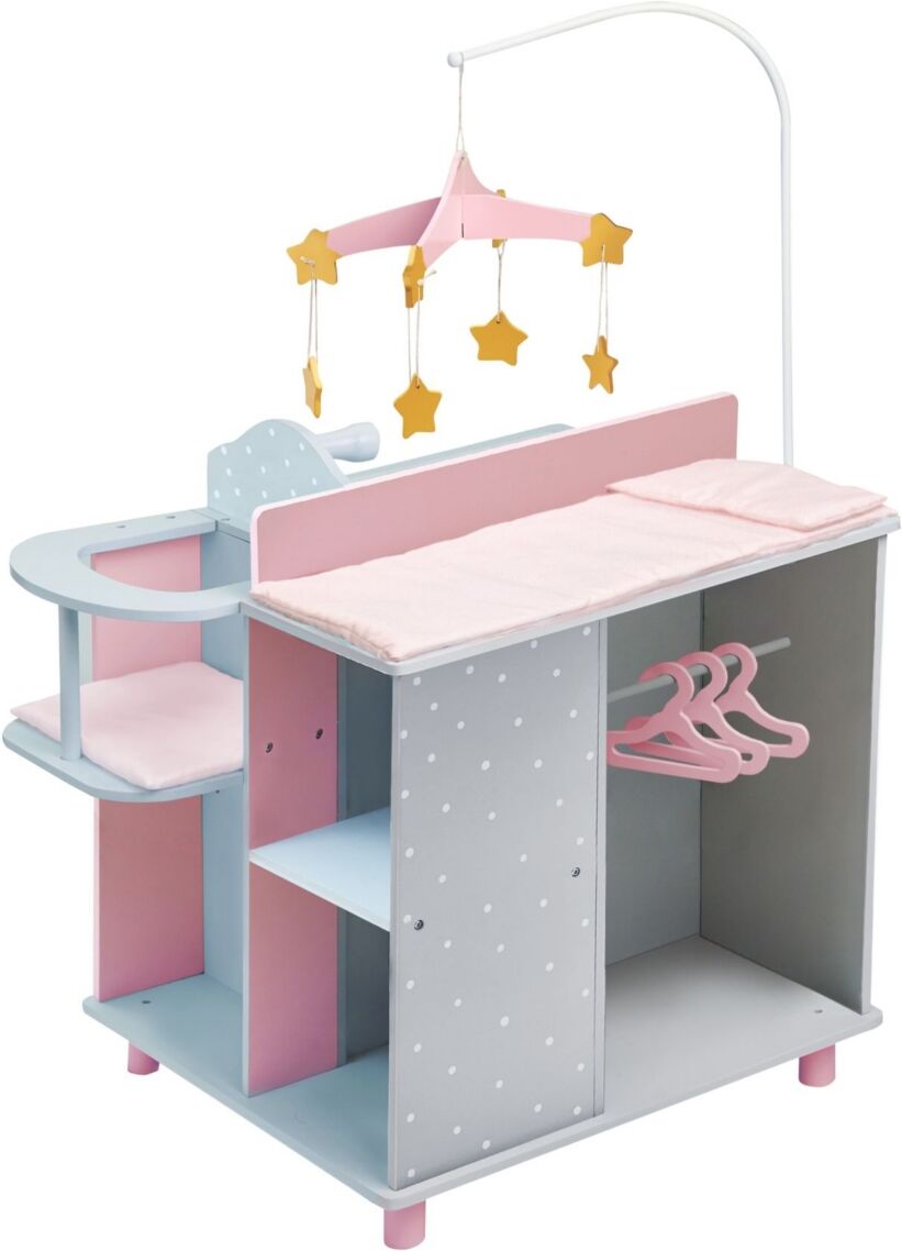 Redbox Olivia's Little World Polka Dots Princess Baby Doll Changing Station - Grey