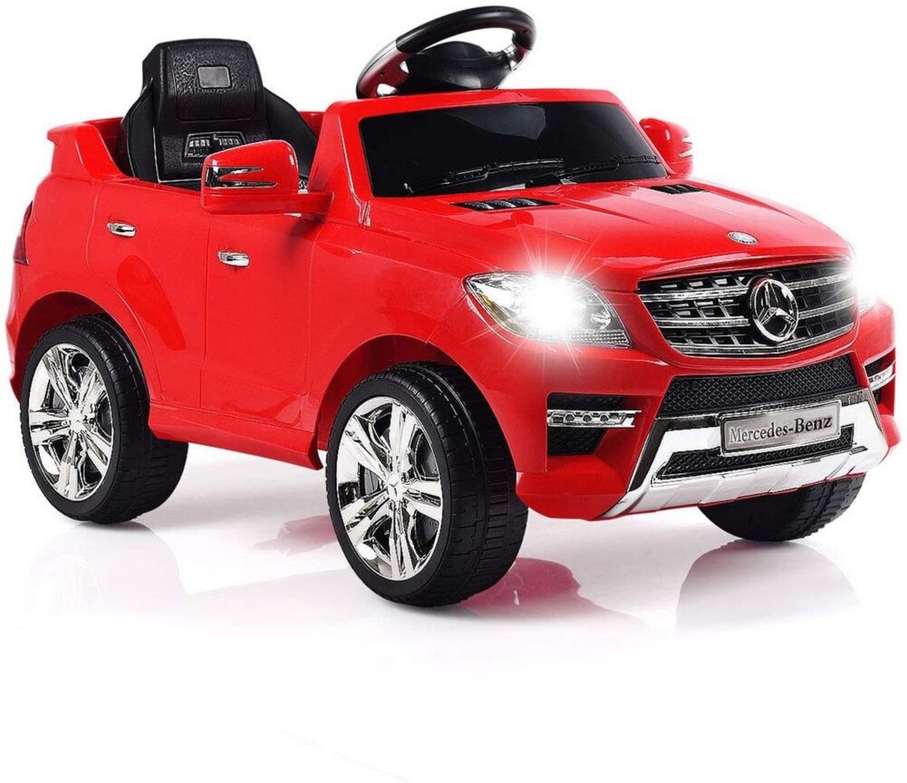 Sugift 6V Mercedes Benz Kids Ride on Car with MP3+Rc-Red - Red