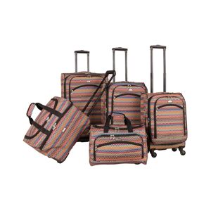 American Flyer 5 Piece Spinner Luggage Set - Pink