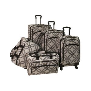 American Flyer Clover 5 Piece Spinner Luggage Set - Black