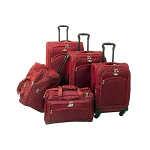 American Flyer Madrid 5 Piece Spinner Luggage Set - Red