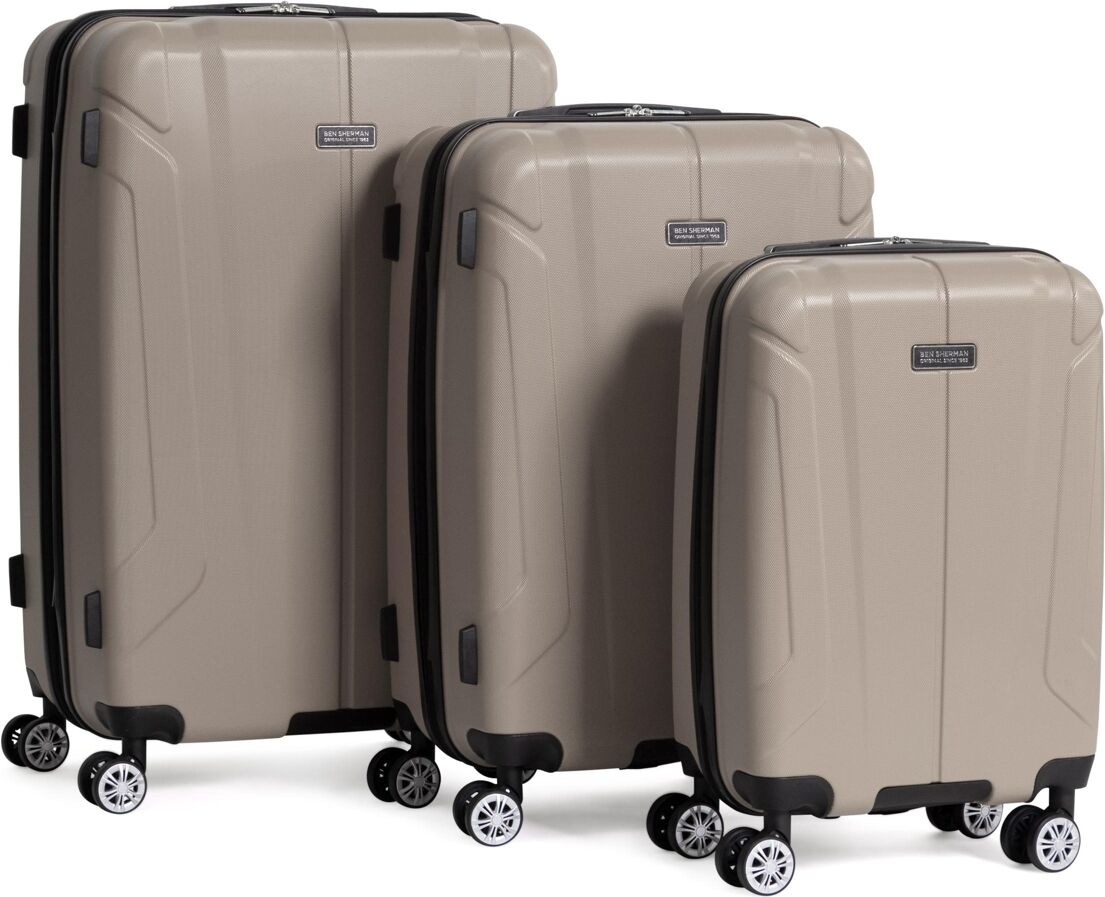 Ben Sherman Derby 3 Piece Lightweight Hardside Expandable Spinner Luggage Set - Champagne