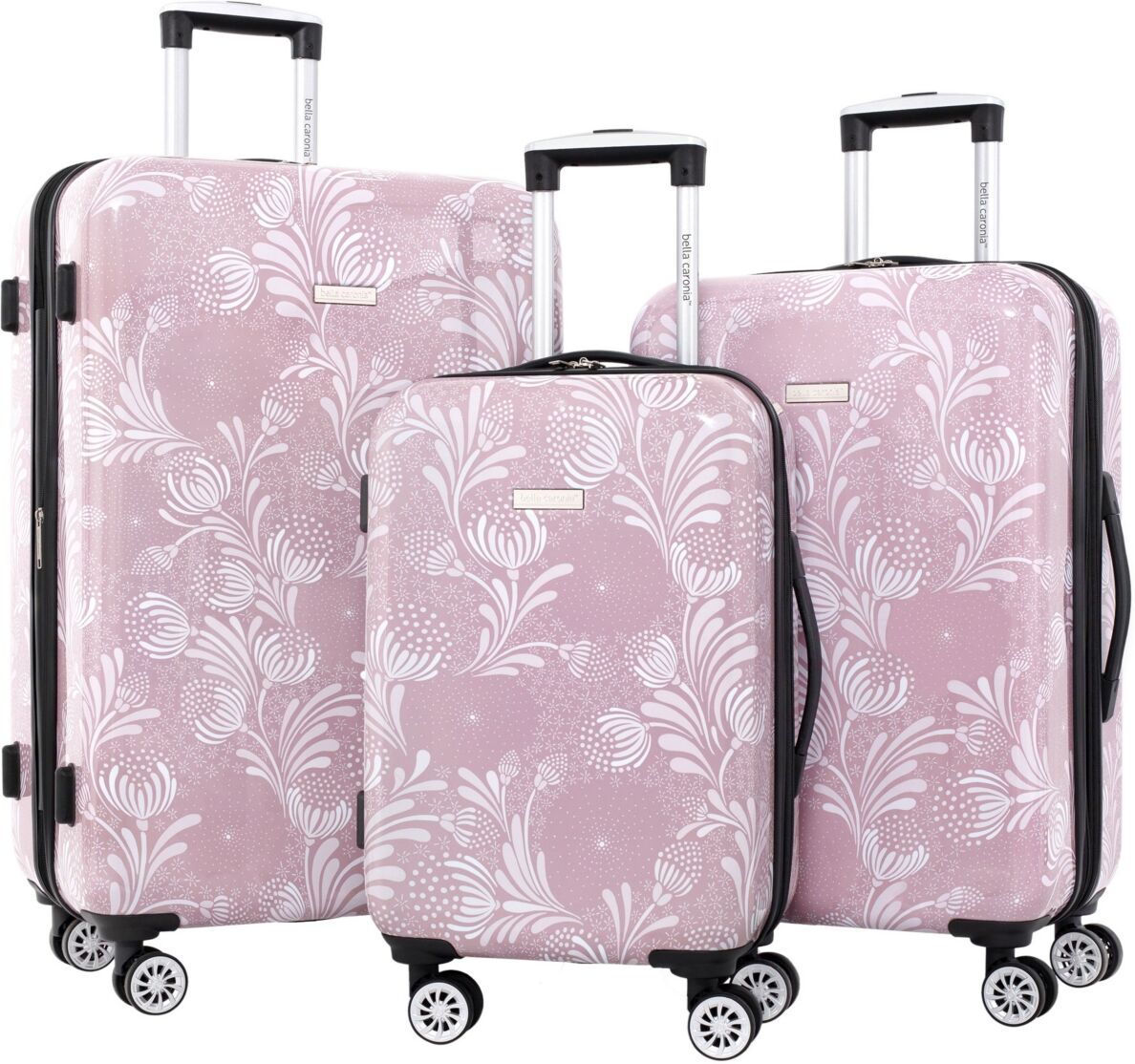 Bella Caronia 3 Piece Expandable Rolling Hard-Sided Luggage Set with 8 Wheels Spinners - Selva