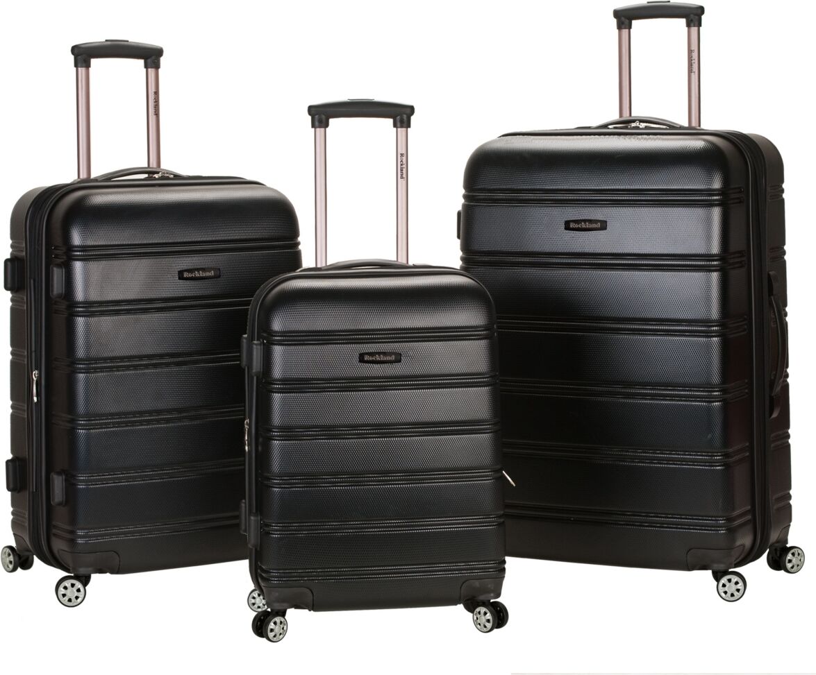 Rockland Melbourne 3-Pc. Hardside Luggage Set - Black