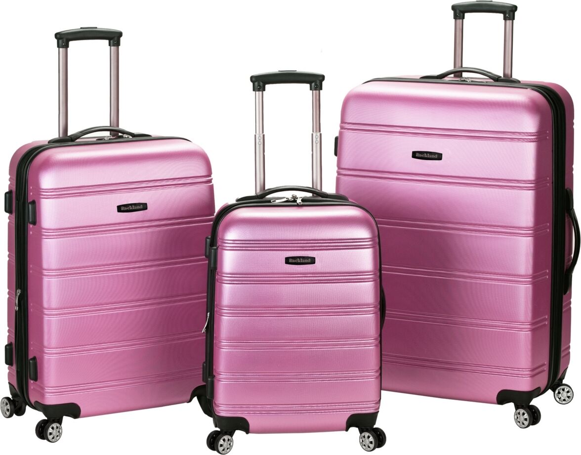 Rockland Melbourne 3-Pc. Hardside Luggage Set - Pink