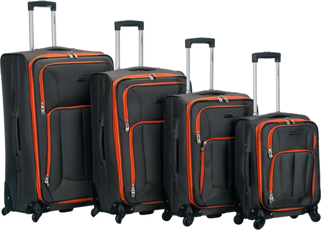 Rockland Impact 4-Pc. Softside Luggage Set - Charcoal with Orange Trim