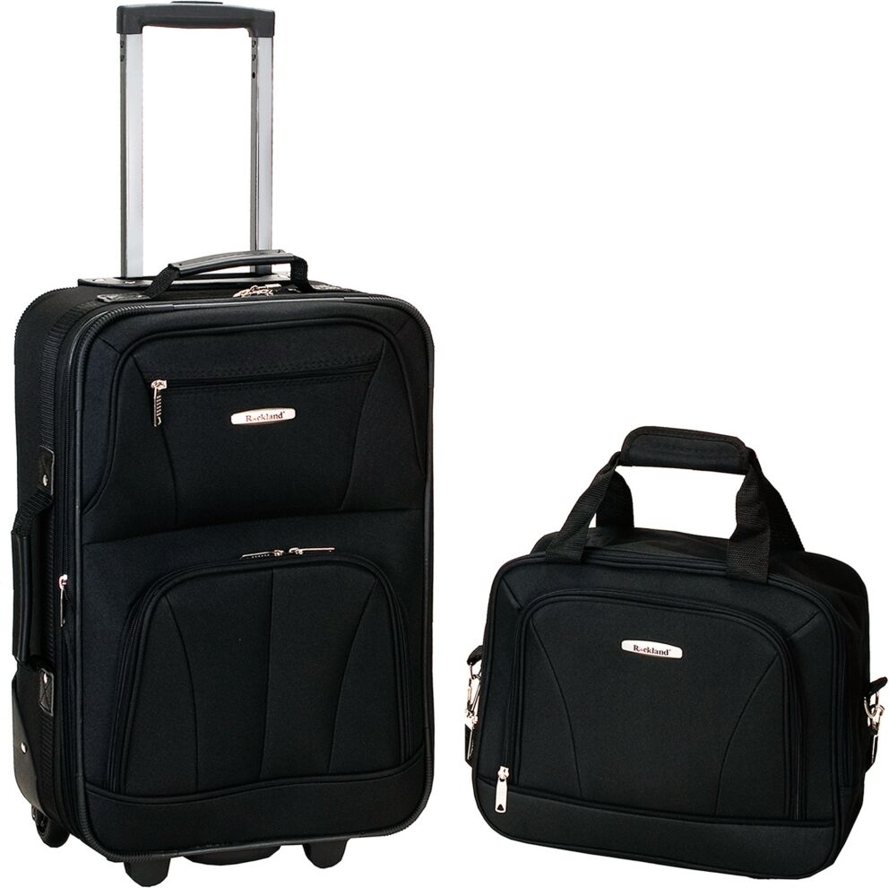 Rockland 2-Pc. Pattern Softside Luggage Set - Black