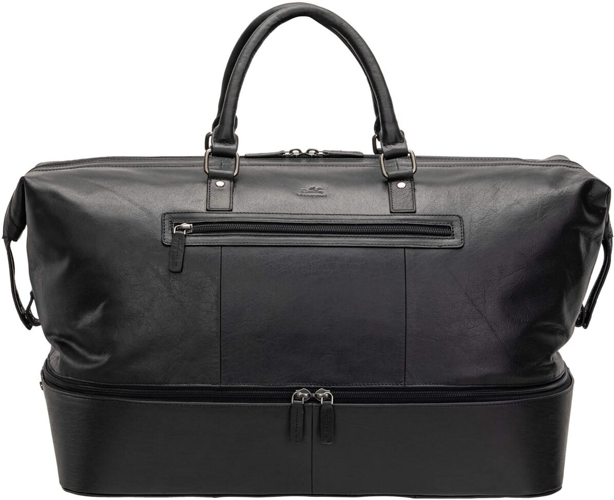 Mancini Men's Buffalo Double Compartment Duffle Bag - Black