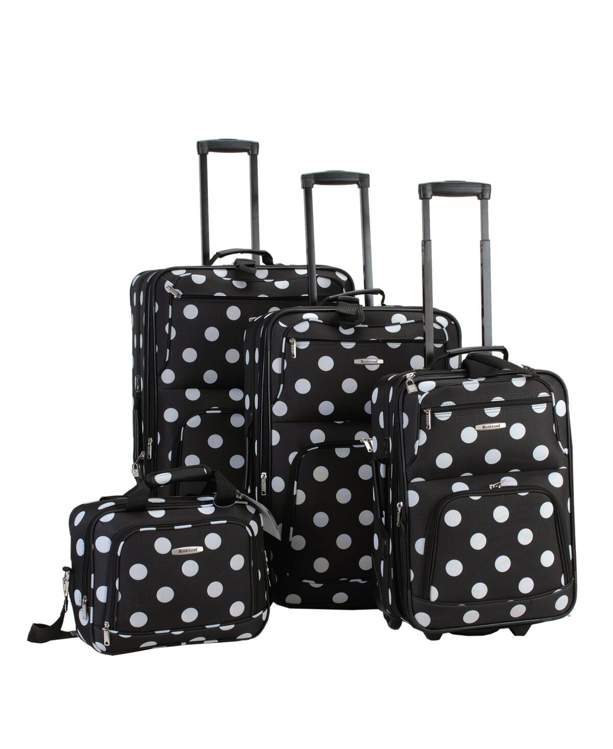 Rockland 4-Pc. Softside Luggage Set - White Dots on Black