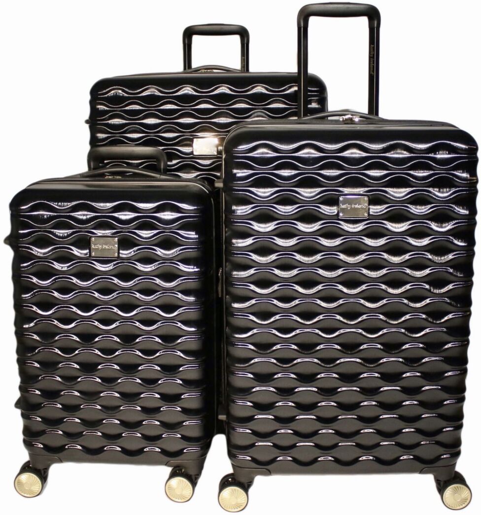 Kathy Ireland Maisy 3 Piece Hardside Luggage Set - Black